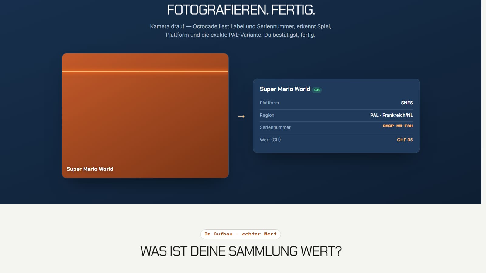 Octocade: Ausschnitt Desktop